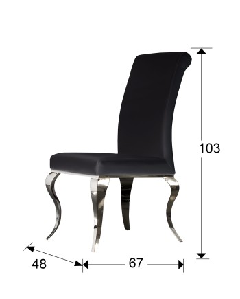 SILLA ·BARROQUE· ACERO NEGRA